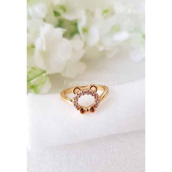 Ready Import Cincin tedy Bear cincin fashion impor bear pita lapis emas xuping yaxiya Replica emas