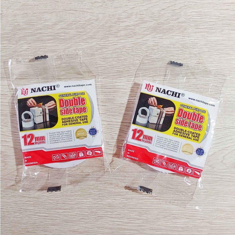 

Double Sided Tape Perekat 2 Sisi Nachi 12 mm x 10 yard / Double Tape Nachi