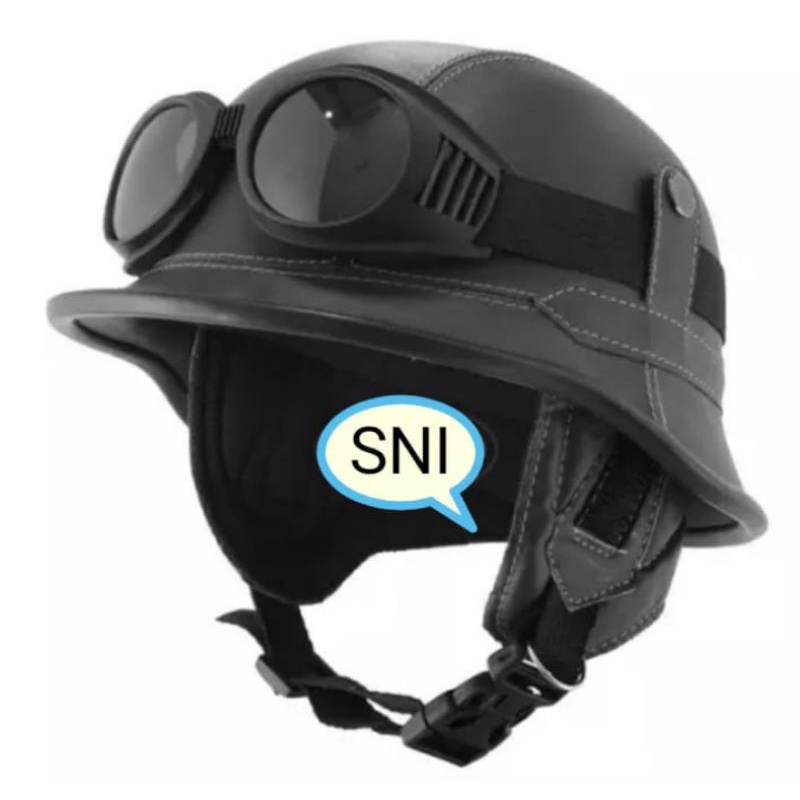 Helm retro clasic dewasa+kacamata retro