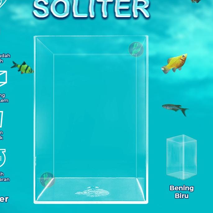 ✰ Aquarium Akuarium Soliter Mini Akrilik Acrylic Ikan Cupang 2 liter 17cmx10.6cmx10.6cm ➦