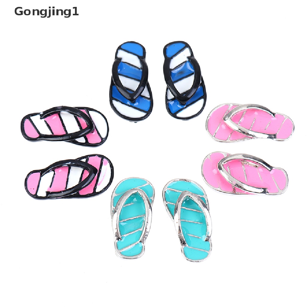 Gongjing1 1 Pasang Miniatur Sandal Selop Kamar Mandi / Ruang Tamu Untuk Aksesoris Rumah Boneka 1: 12