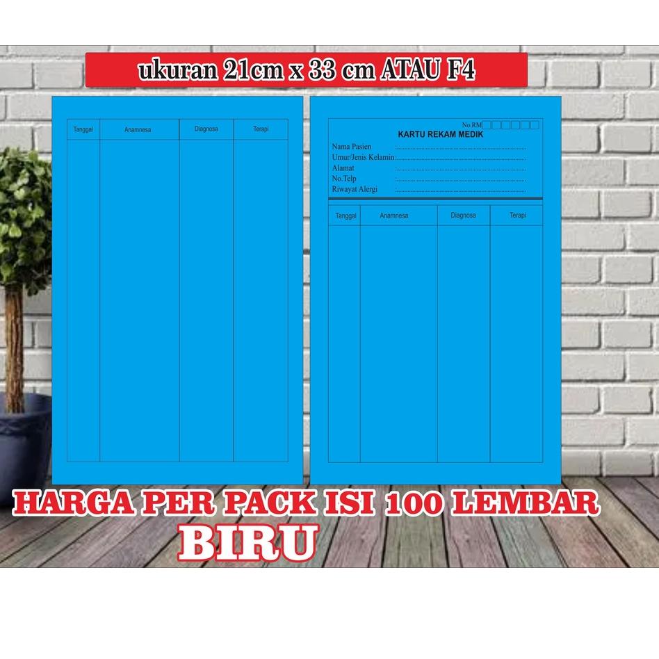 

[MoT㊓] Kartu Rekam Medis / Kartu Status Pasien Medical Record Ukuran 21cm x 30cm ISI 100/PACK(custom kop) //Stok.banyak