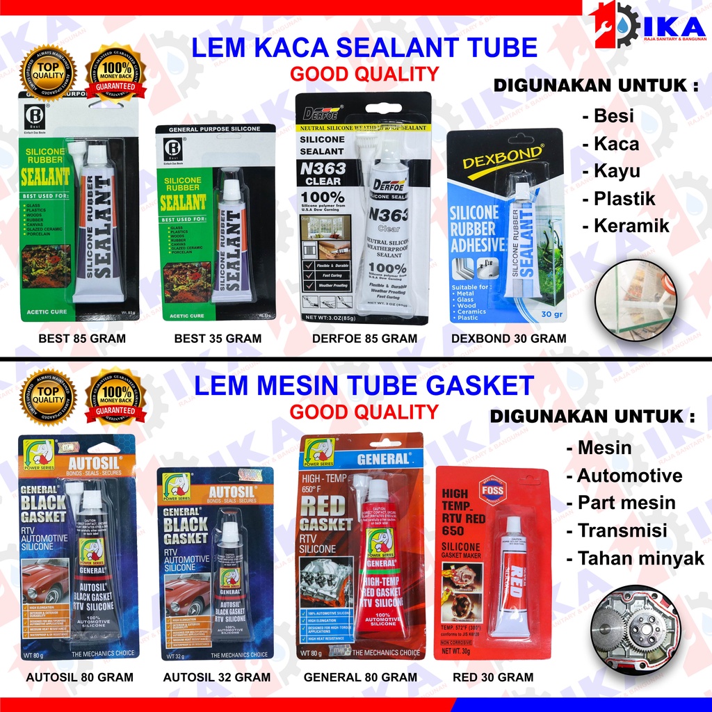 LEM KACA FOSS SILIKON AQUARIUM AQUASCAPE SEALANT Lem Silicone Sealant 30 gram - Lem Kaca Silikon Bening TubeRed Silicone 30 gram Lem Silikon Sealer Gasket Merah