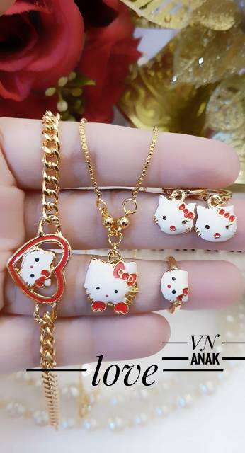 Xuping set perhiasan anak lapis emas 18k 1622h