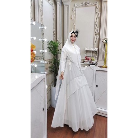 Alesha / HANIN SET SYARI / FARGHANI WHITE SERIES BY ALGIBRAN (PO 30 SEPTEMBER)