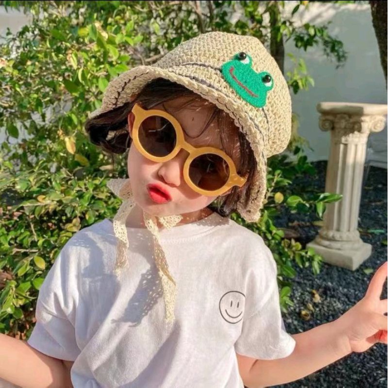 [ COD ] Kacamata Anak New Trend Model Bulat Boboho Gaya Korea / Fashion Anak Terbaru Bulat Unisex High Quality-Kuning, KCMT Anak