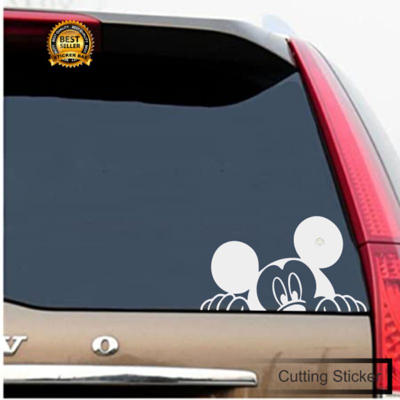 Sticker kartun mickeymouse cuting sticker laptop mobil motor kaca variasi 1warna mickimos