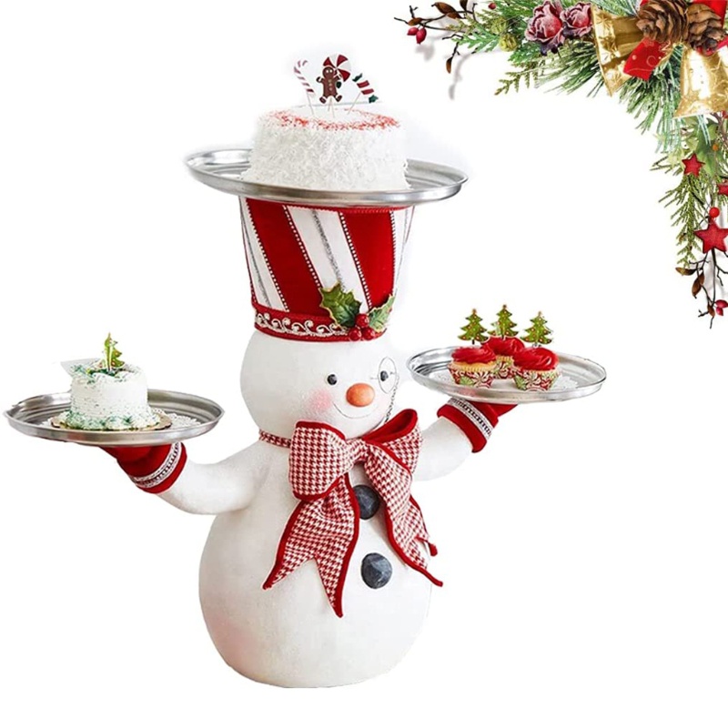 Zzz Rak Holder Permen / Snack / Buah Desain Snowman Natal Kreatif