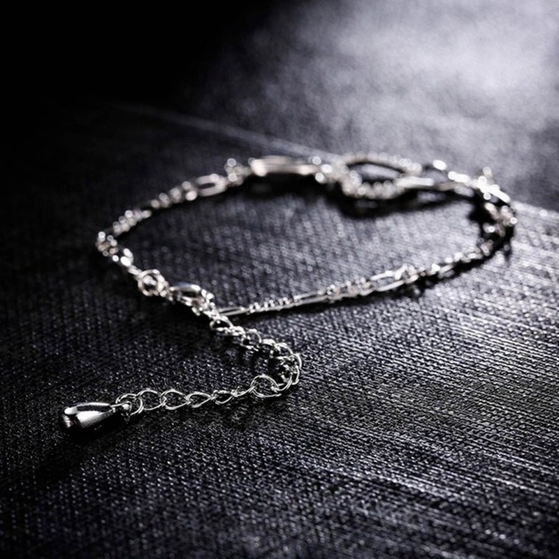 Gelang Tangan Sterling Silver 925 Dengan Kristal Zircon Untuk Wanita / Pernikahan