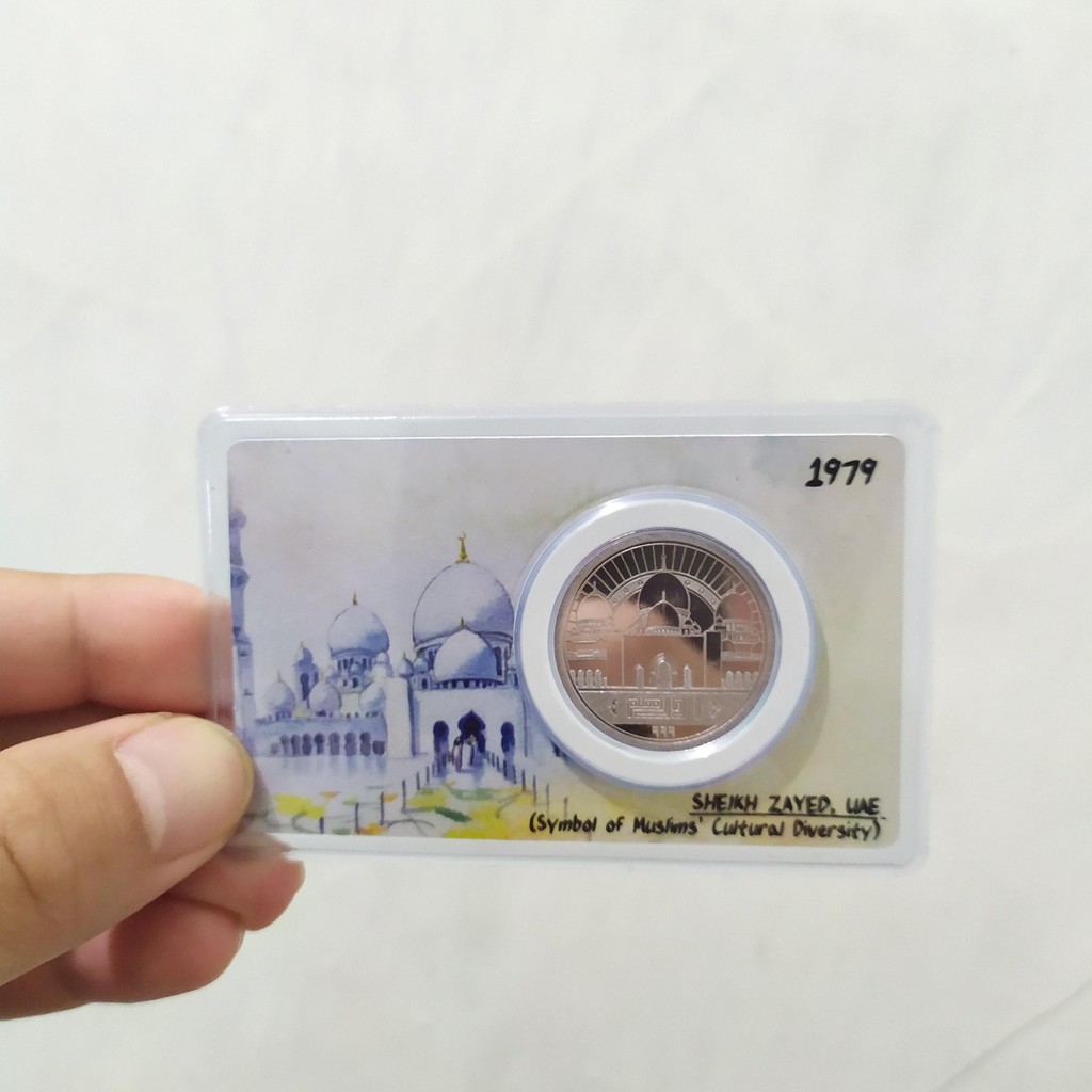 Coin Card Silver 1 Dirham Masjid Sheikh Zayed, UAE by NUBEX.MY