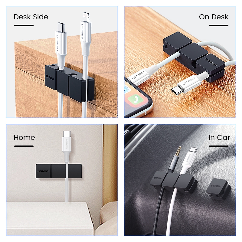 【Stok Produk di Indonesia】Ugreen Klip Organizer Kabel USB / Headphone / Earphone / Mouse Bahan Silikon Flexible