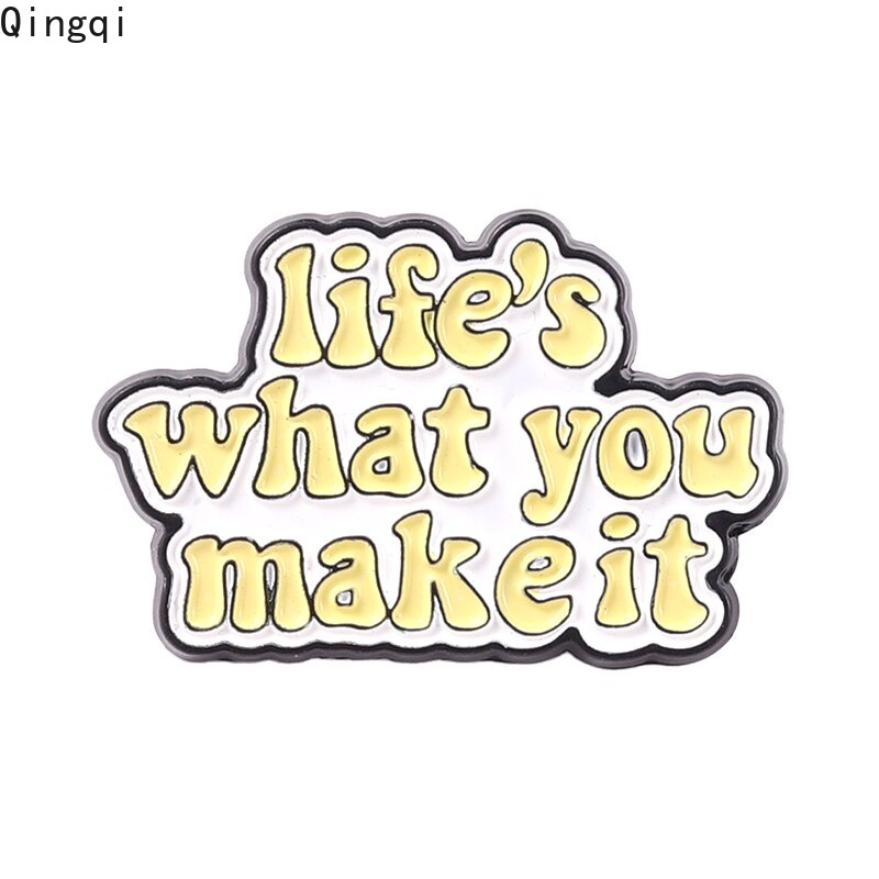 Bros Pin Enamel Desain Quotes Don 't Worry Smile To World Inspirasional Untuk Pria Dan Wanita