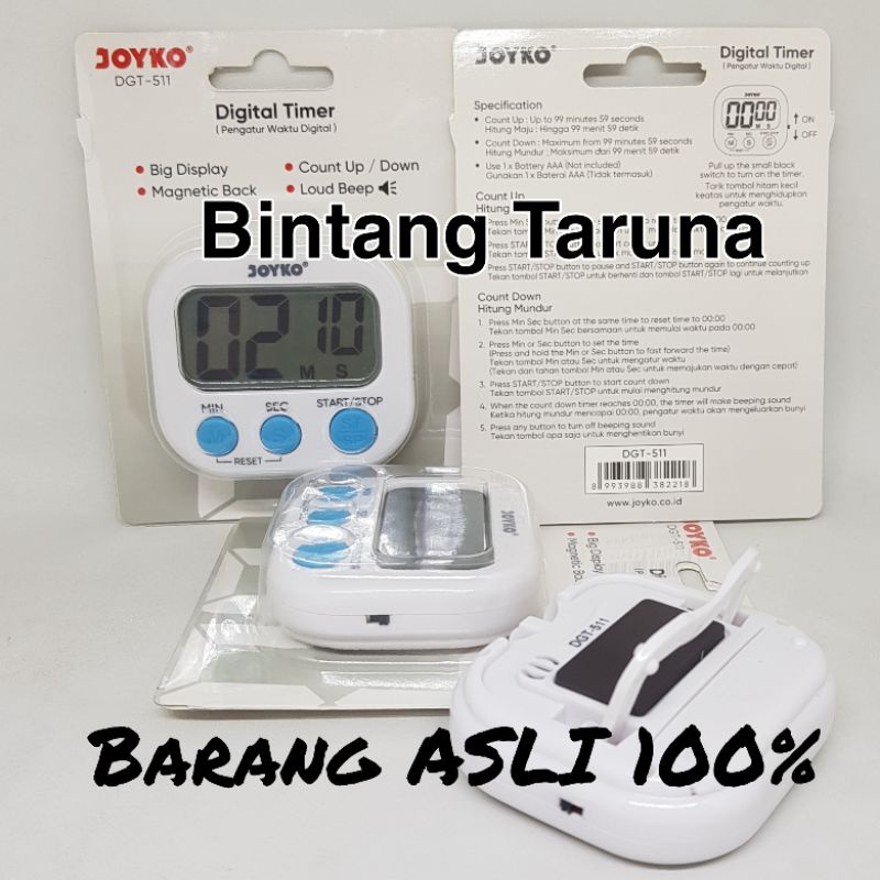 Digital Cooking Count Down Alarm Timer Joyko DGT-511 (Putih) Timer Masak Joyko DGT511 Digital Timer