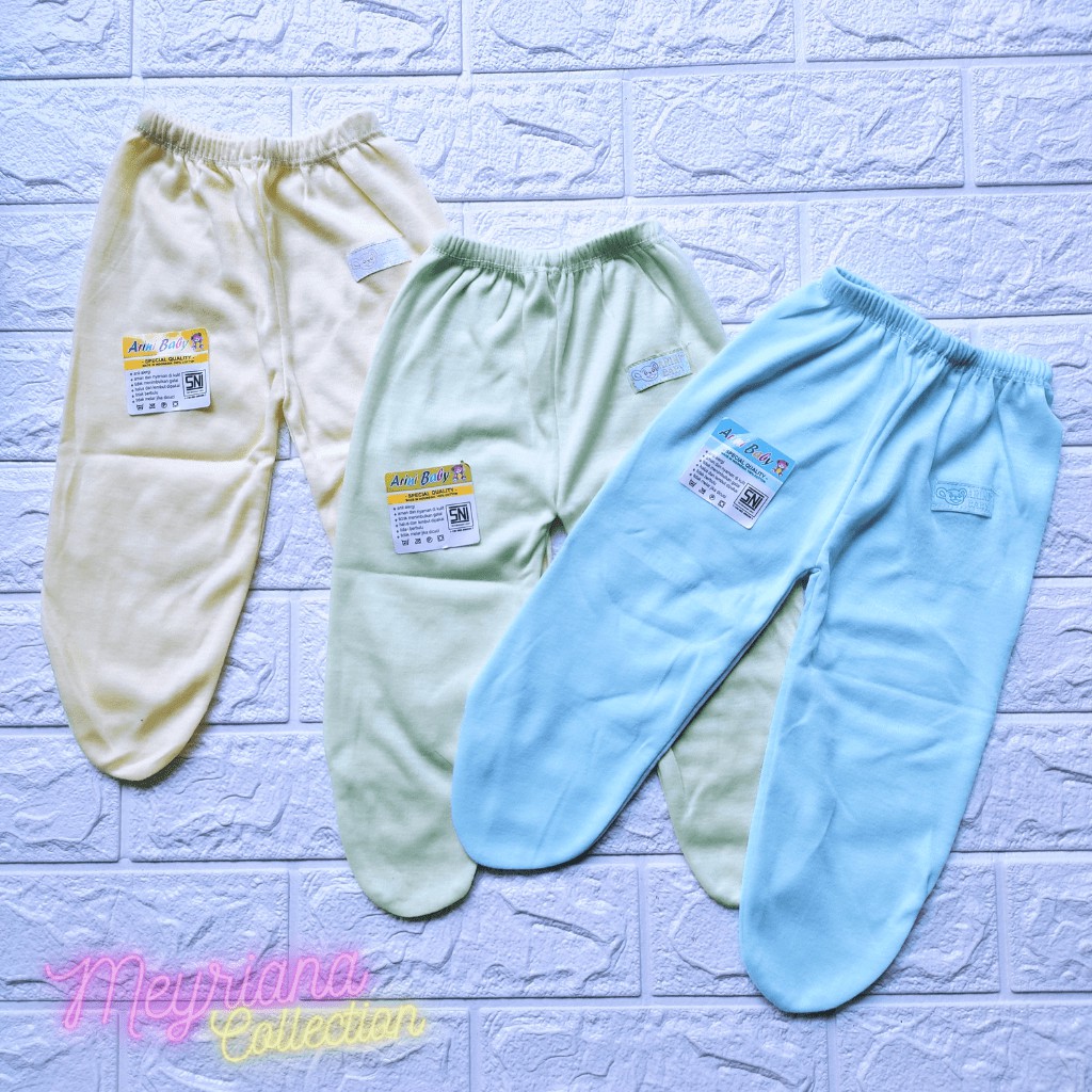 3 SET Celana Panjang Tertutup Bayi Baru Lahir / 3 PCS Celana Tutup Kaki Bayi Newborn / 3 Celana Tutup kaki Warna Soft SNI Bayi Baru Lahir Meyriana Collection