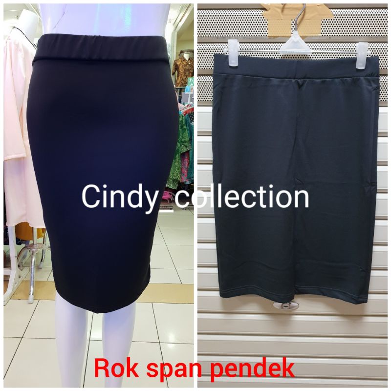 ROK SPAN PENDEK SELUTUT SCUBA TEBAL HITAM ROK PENDEK ROK PENSIL ROK SCUBA ROK HITAM