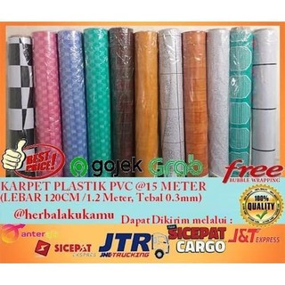  JUAL  KARPET PLASTIK PVC 1 ROLL 15 METER UNTUK ALAS  MEJA  