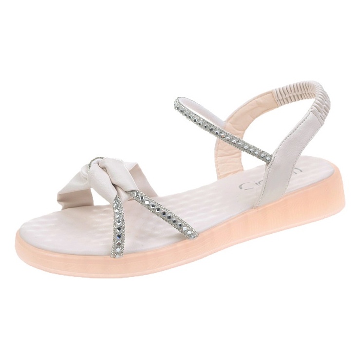 TBIG [COD] Sandal Flat Tali Wanita QUENBI Import Korea Style Santai Wanita Remaja