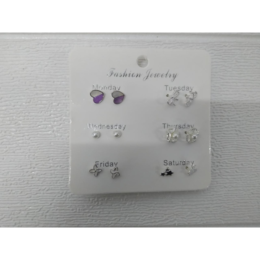 ❤️GTB❤️ A022 Anting Aksesoris Fashion Mutiara Earrings Wanita 6 Pasang Tusuk Simple GayaKorea import-11