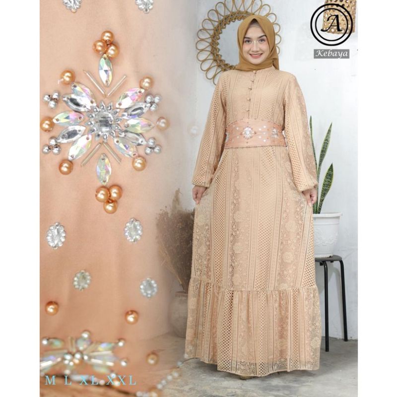 Produk original gamis quinza//gamis muslim terbaru//gamis lebaran mewah//gamis kondangan