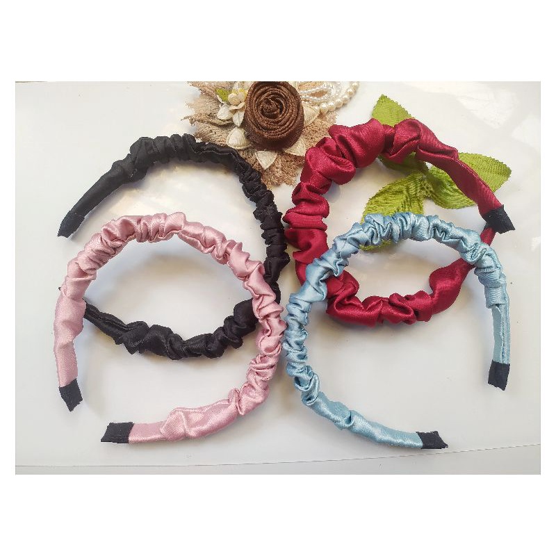 bando scrunchie satin ala Korea anti patah harga murah / bando Nagita