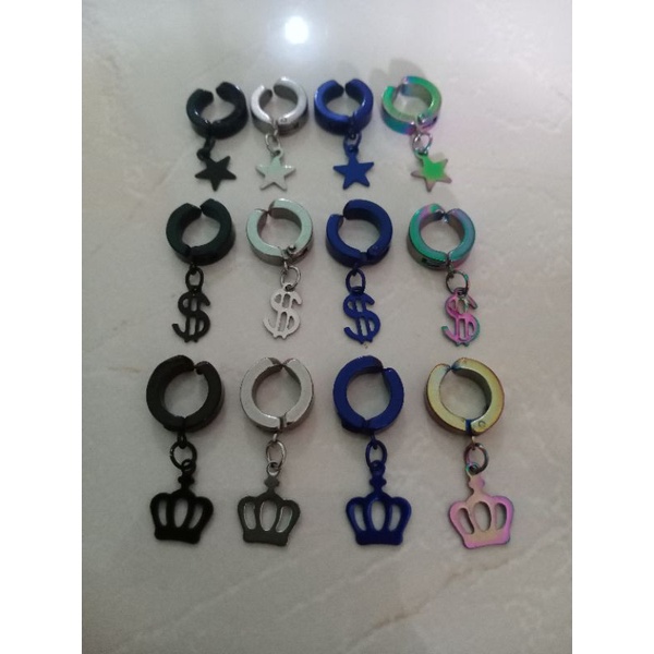 anting jepit bintang - anting jepit pria anting variasi