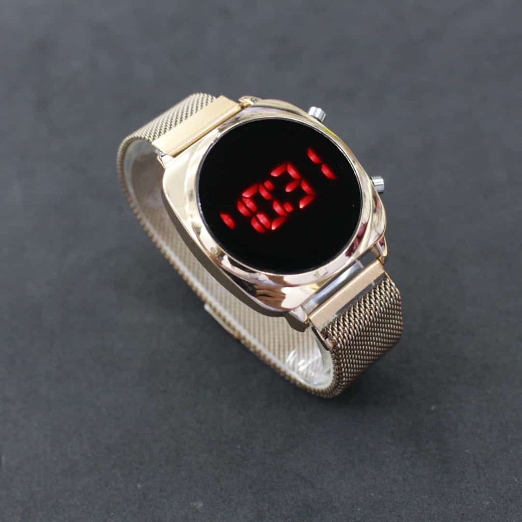 Jam led magnet oval mesh strap/JAM TANGAN CEWEK FASHION LEDWATCH CONVEX MAGNET TERBARU/JAM TANGAN FASHION TERBARU/