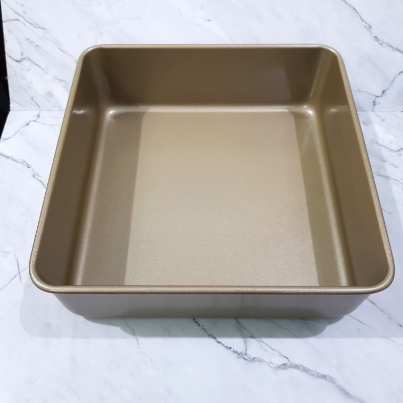 baking pan loyang persegi kotak 24cm tinggi 8cm anti lengket tebal roti kue kering cake deep square