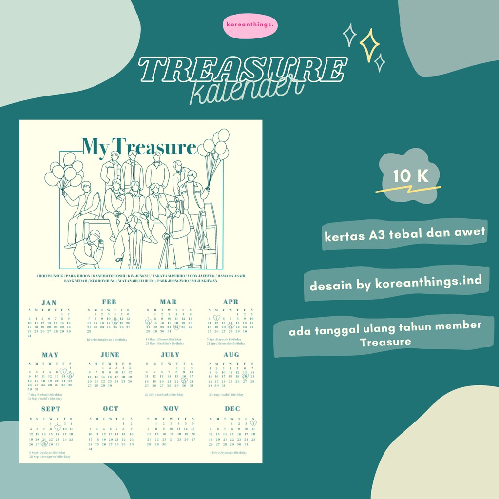 

Kalender Poster Treasure "My Treasure" 2021 Kpop