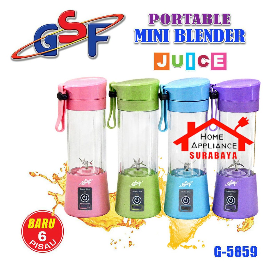 Blender Portable - Blender Juice USB 6 Mata Pisau GSF G 5859