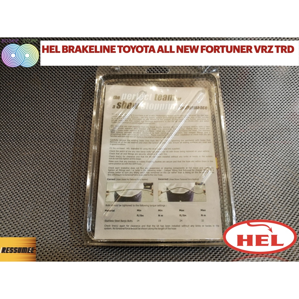 Hel Brake line All Fortuner VRZ TRD 2015 Up Stainless Steel Braided