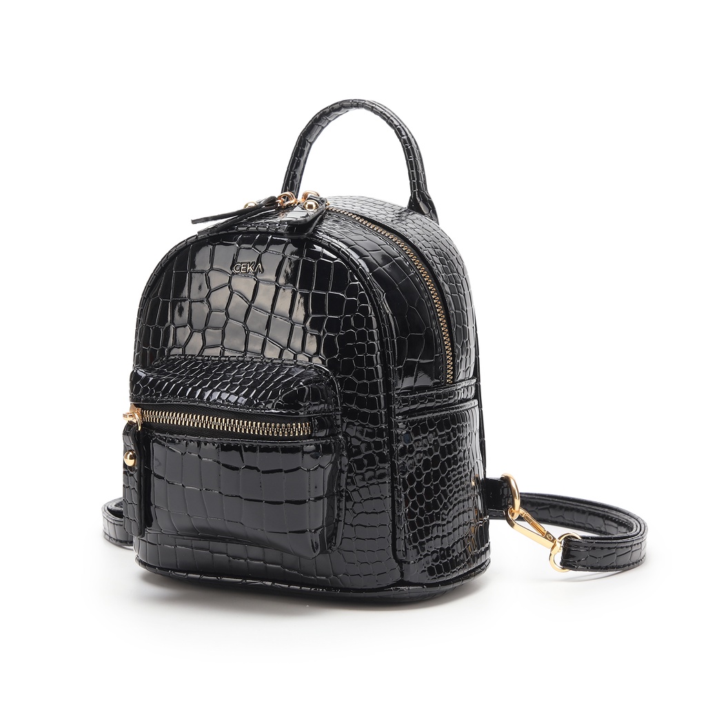 CEKA Tas Ransel Wanita Import Backpack Mini Stylish Girl - Sophie Lonny Backpack Mini-Black
