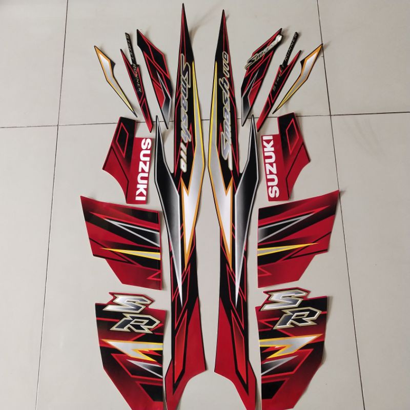 Striping Suzuki smash sr 110 2010 hitam merah