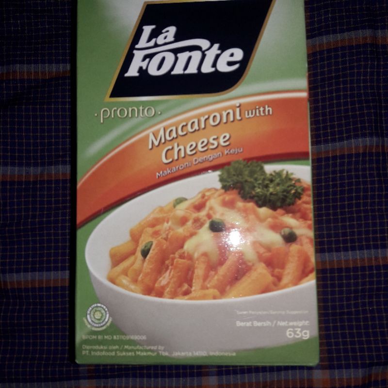 

LA FONTE PRONTO MACARONI WITH CHEESE 63 GR