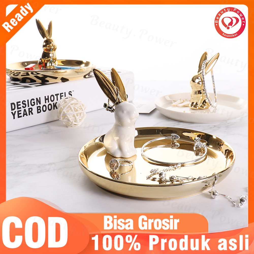 Tray aksesoris Jewelry tempat perhiasan accessories ceramic Baki hiasan /rak penyimpanan kelinci