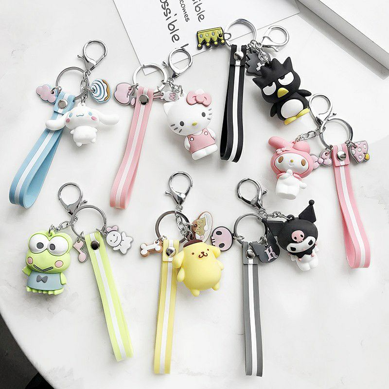 GANCI KARAKTER KARTUN BONEKA PVC | GANTUNGAN KUNCI MOTOR MOBIL GANTUNGAN TAS LUCU | KEY CHAIN MELODY KEROPI | GANTUNGAN KUNCI KEROPI KUROMI KEYCHAIN GANTONGAN KONCI