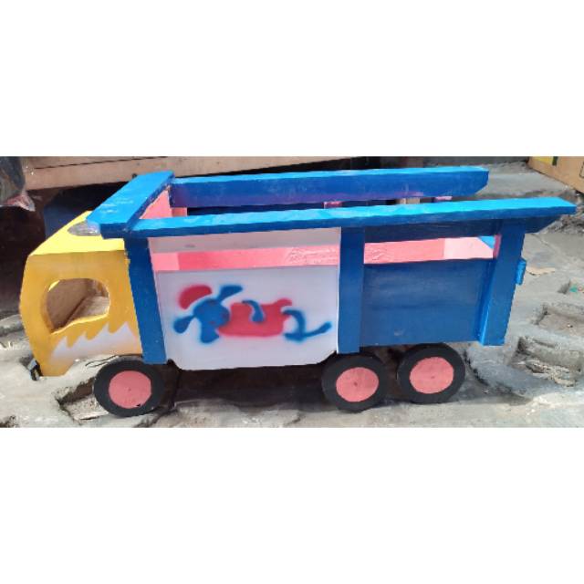 (BISA COD) MAINAN TRUK UKURAN BESAR 54x22x27 cm BAHAN KAYU - MAINAN ANAK EDUKATIF MURAH