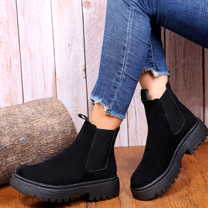 SEPATU BOOTS TANPA TALI ANKLE IMPORT PRIA WANITA KOREA BTS BRITISH BIG SIZE 41 42 43