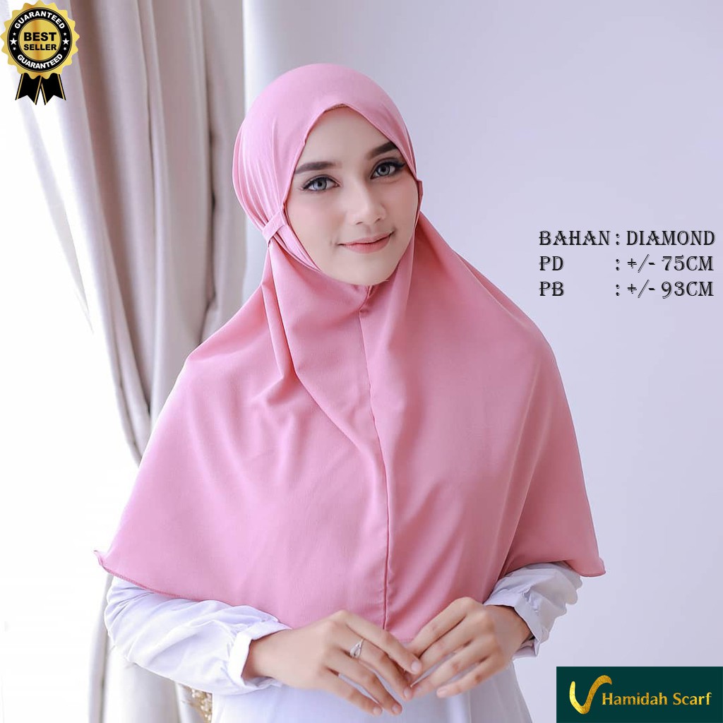 HIJAB/JILBAB/KERUDUNG BERGO INSTAN MARYAM DIAMOND TALI HAMIDAH ( L)