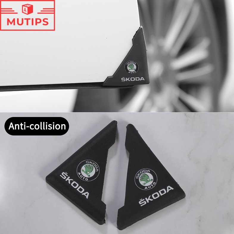 Skoda Skoda 2Pcs Stiker PVC Anti Gores Untuk Sudut Pintu Mobil Rapid Kodiaq Octavia 2 3 Fabia Karoq Superb