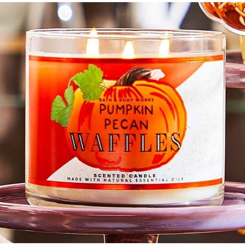 1 Bath & Body Works PUMPKIN PECAN WAFFLES 3-Wick Large Scented Candle 14.5 oz 