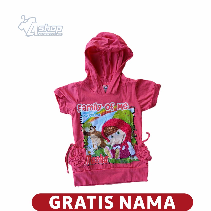 Baju Anak Masha And The Bear Bertopi