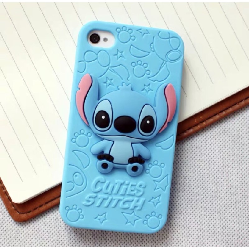 Silicon 3D Stitch Biru For IPHONE 5 6 6 PLUS softcase boneka karakter lucu / silikon tebal karakter lucu / case anak anak warna biru / pelindung hp