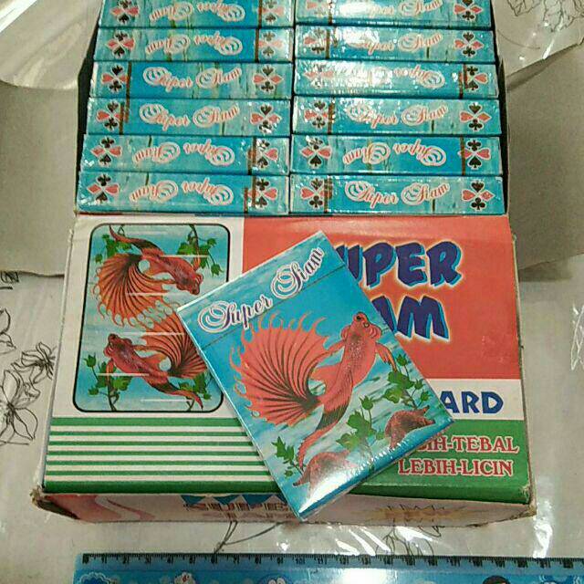 Grosir grosiran mainan permainan playing card kartu remi gaplek domino kertas gold fish ikan mas sup
