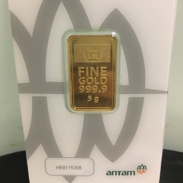 Logam Mulia Antam 5 gram Press CertiEye 2019 Goldbar Emas Batangan