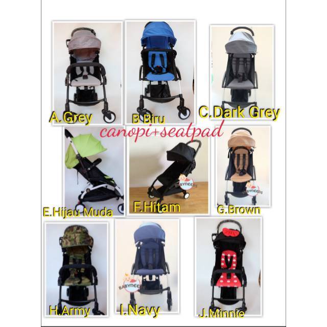 Canopi + seatpad stroller aksesoris stroller