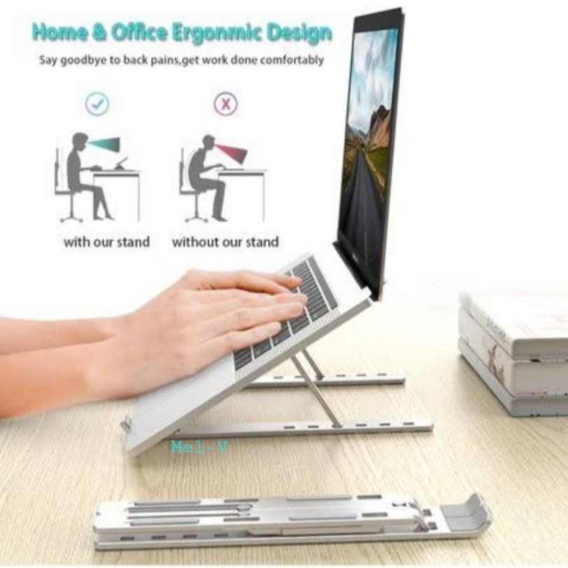 Laptop Stand Holder Portable Aluminium Multifungsi Anti Slip Untuk Laptop Notebook HLD01