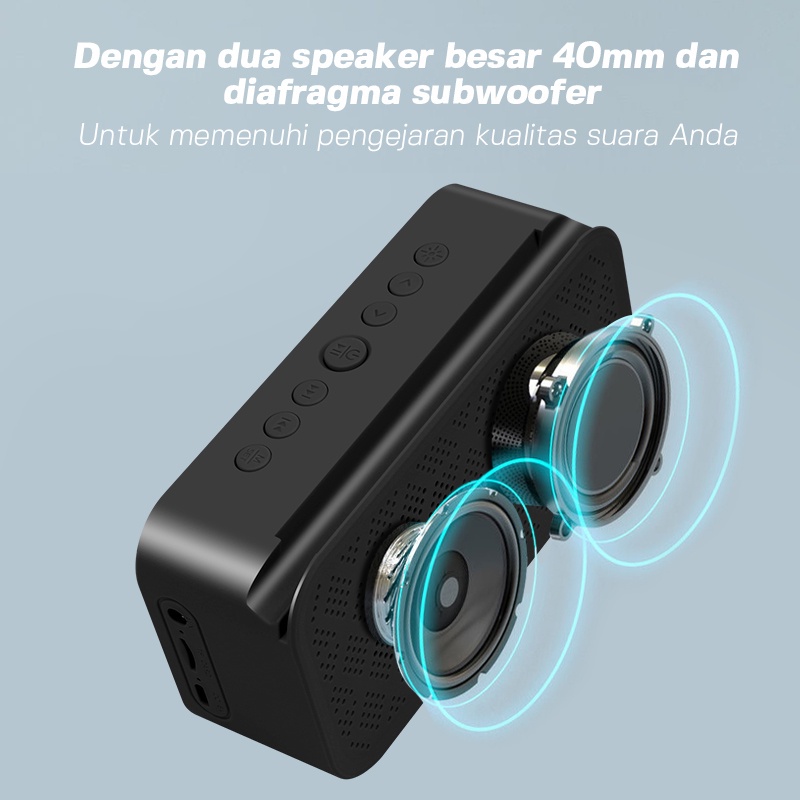 goojodoq LED Display Alarm Jam Bluetooth Portable Dan FM Radio Wireless Bass Mini Stereo Original Speaker