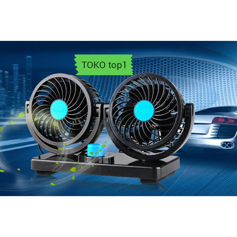 Kipas Mobil Ganda 12V/ 24v Double Fan Car Port 12V