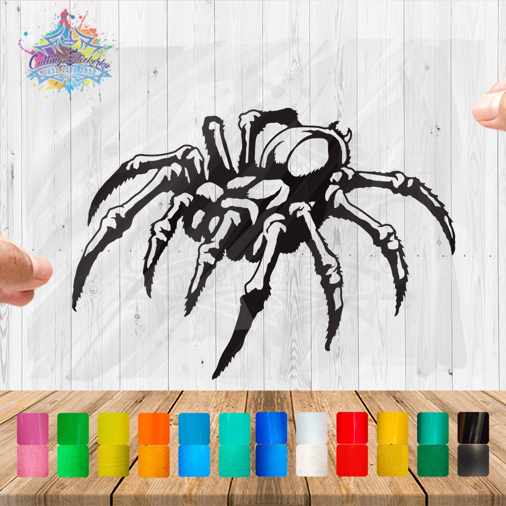 Cutting Stiker Spider Laba Laba Variasi Motor Mobil Sticker Timbul Keren Nyala Dasbor Spakbor Visor Body Kaca Helm Laptop Hologram Reflective Tahan Air Bodi Samping Nama Jepang Scoopy Vario Beat NMAX PCX Vespa Aesthetic Pickup Anime Windshield