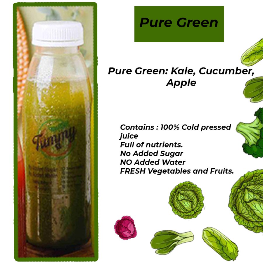 

Cold Pressed Juice Pure Green 330ml Size Dewasa Kale Apple